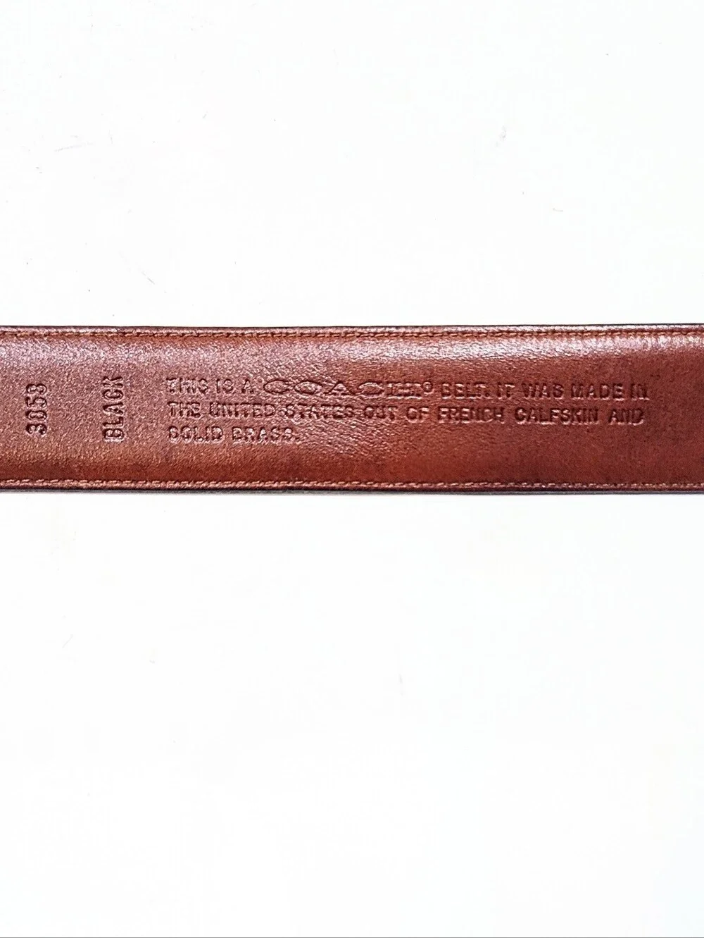 Vintage Coach 3858 Men's Black French Calfskin Leather Belt USA Brass Size 40